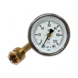 Термометр биметаллический, осевой 0-120°С - фото